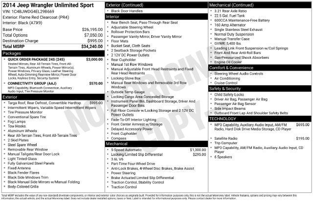 2014 Jeep Wrangler Unlimited Sport