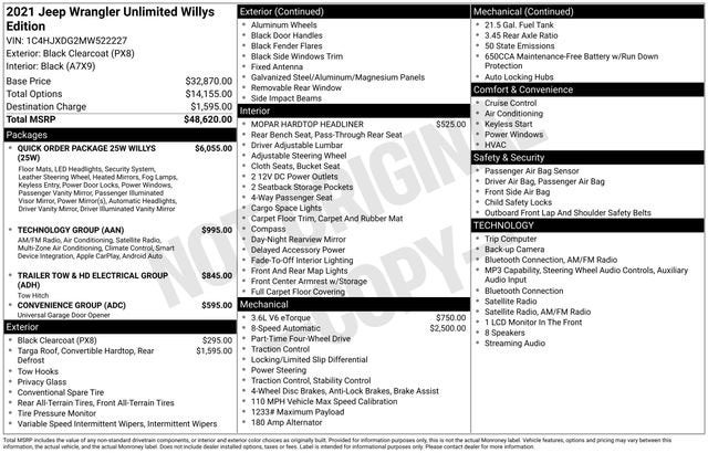 2021 Jeep Wrangler Unlimited Willys