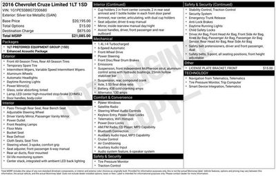 2016 Chevrolet Cruze Limited LT