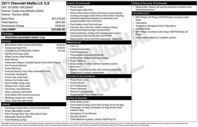 2011 Chevrolet Malibu LS w/1LS