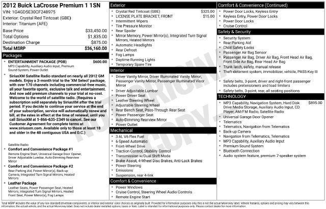 2012 Buick LaCrosse Premium 1