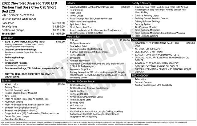 2022 Chevrolet Silverado 1500 LTD Custom Trail Boss