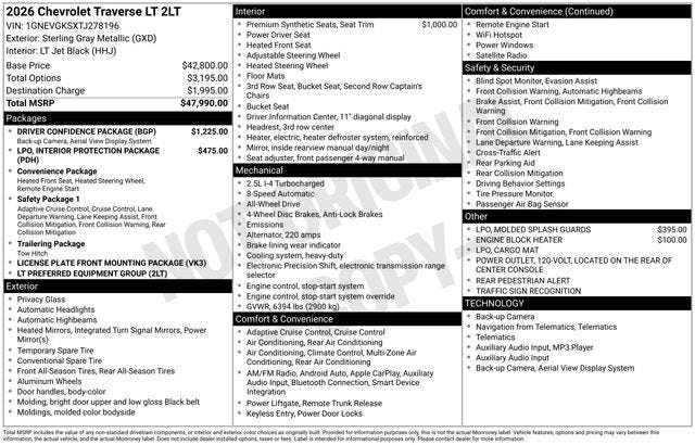 2026 Chevrolet Traverse LT