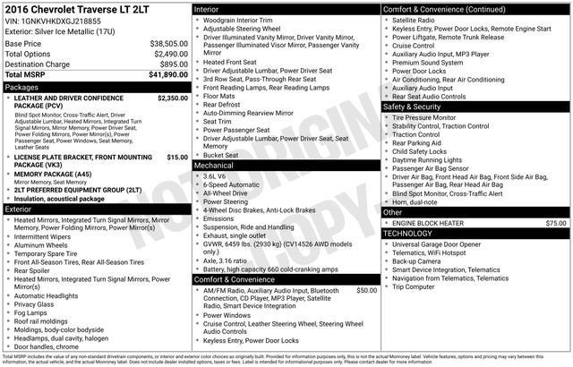 2016 Chevrolet Traverse LT