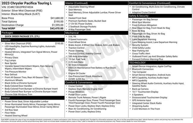 2023 Chrysler Pacifica Touring L
