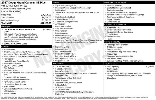 2017 Dodge Grand Caravan SE Plus