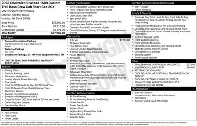 2026 Chevrolet Silverado 1500 Custom Trail Boss