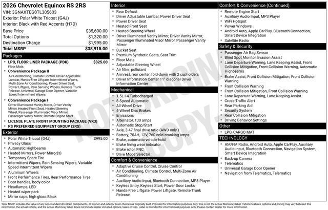 2026 Chevrolet Equinox RS