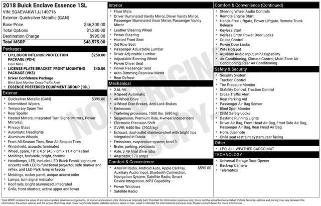 2018 Buick Enclave Essence