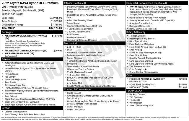 2022 Toyota RAV4 Hybrid XLE Premium