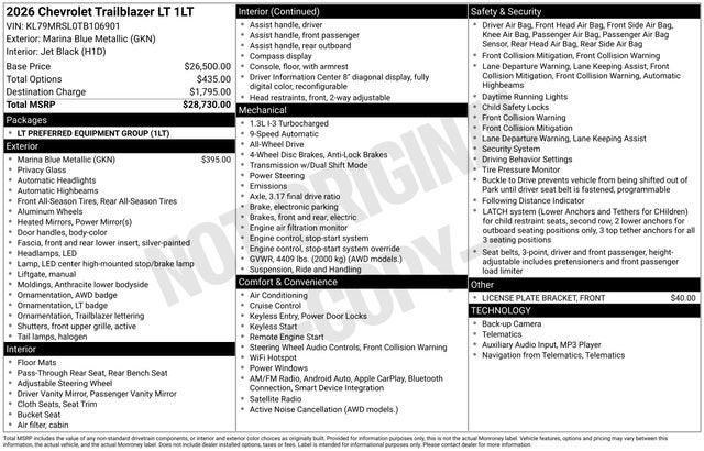 2026 Chevrolet Trailblazer LT
